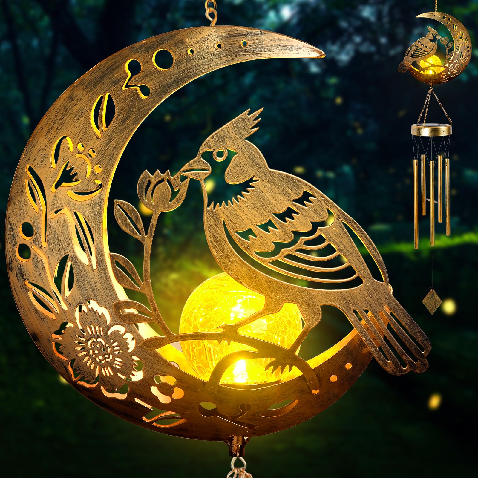 Amazon.com : Moon Cardinal Wind Chime for Outside - Exquisite